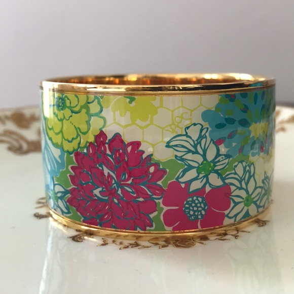 Lilly Pulitzer Wide Enameled Floral Cuff - Picture 2 of 6